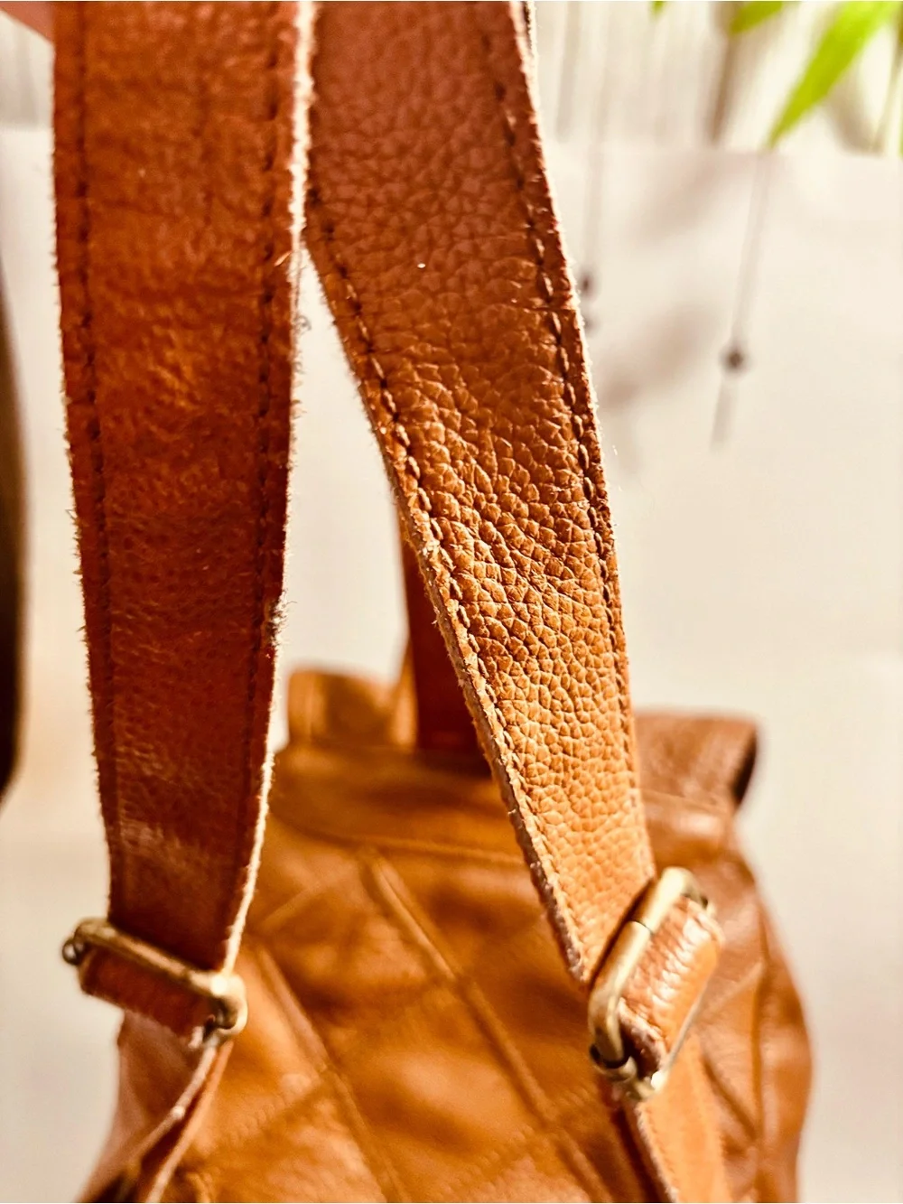 VTG Genuine Leather Boho Fringe Women’s Western Drawstring Backpack Rucksack